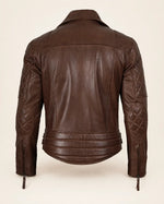 Refined Men’s Cognac Real Leather Biker Jacket