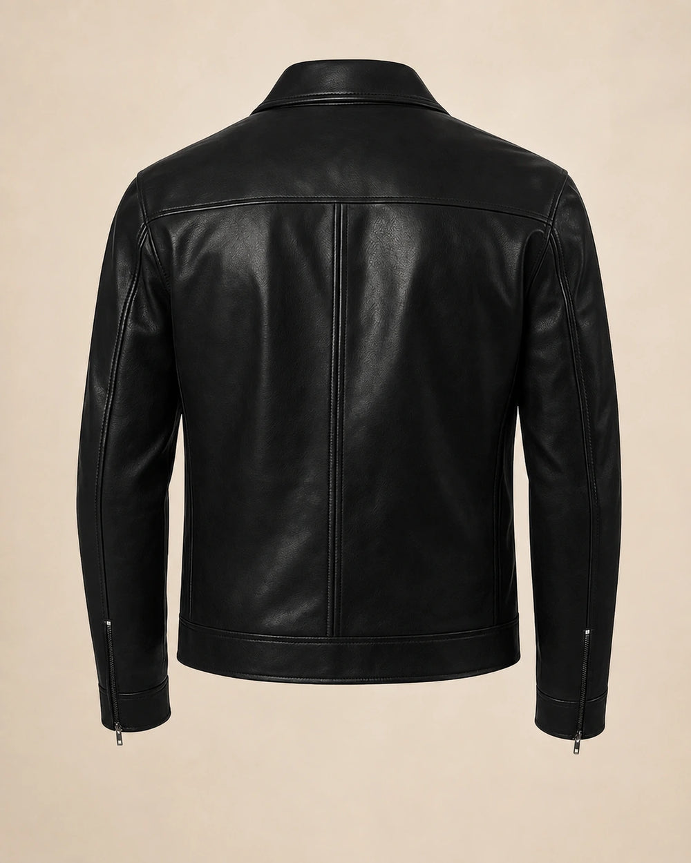 The Royal Mark Men's Black Harrington Lambskin Leather Jacket