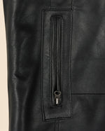 The Royal Bristol Mens Real Leather Black Car Coat