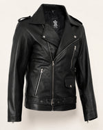 Signature Men's Black Leather Biker Jacket