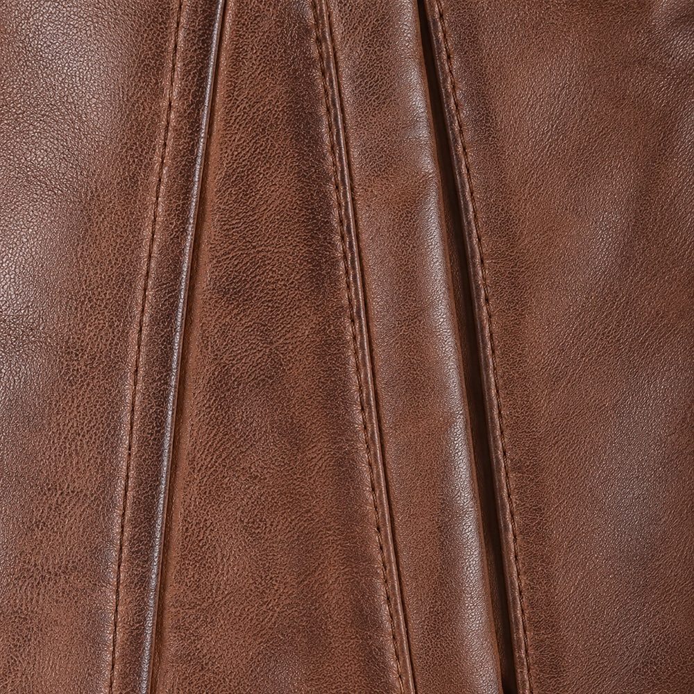 Women's Cognac 3/4 Length Lambskin Royal Leather Coat